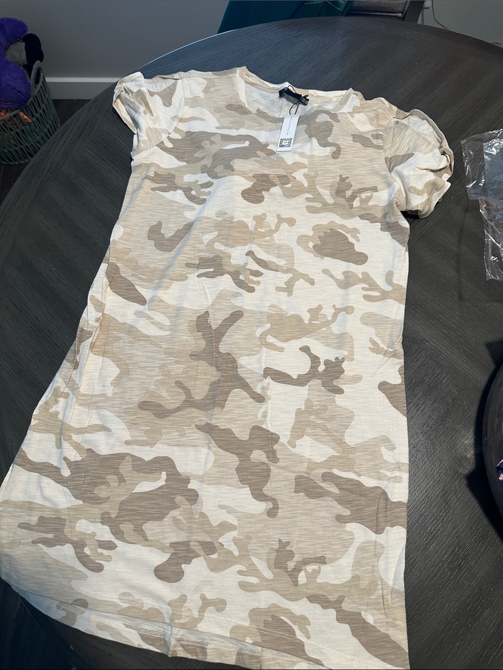 Sanctuary Beige & Cream Camo Tee Dress